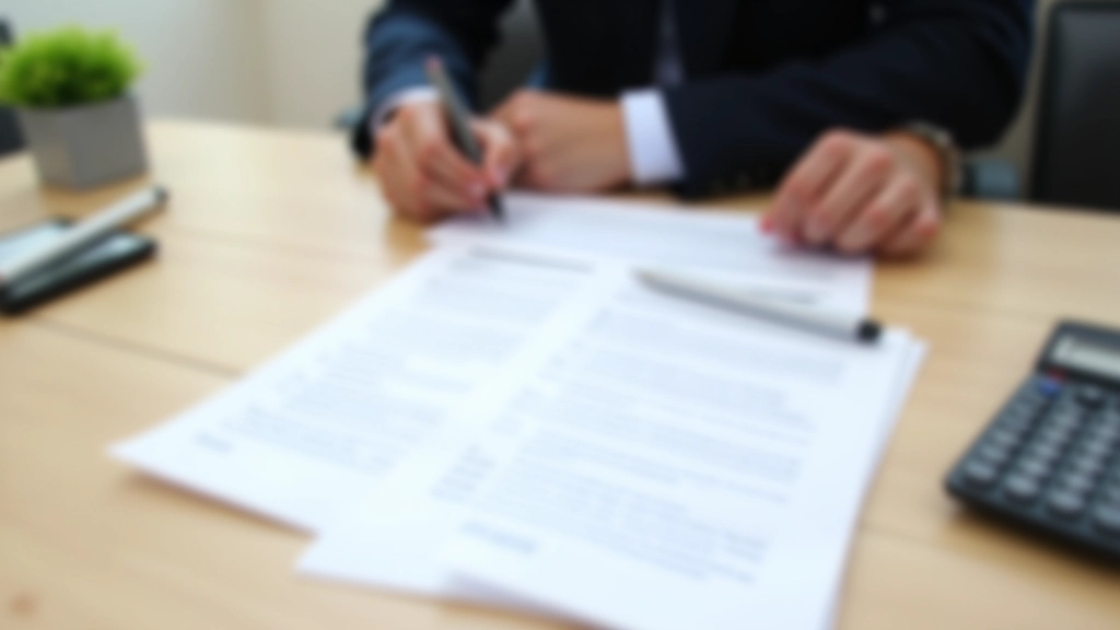 Signed employment contract document with pen and business documents on wooden desk